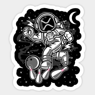 Astronaut Bowling Ripple XRP Coin To The Moon Crypto Token Cryptocurrency Blockchain Wallet Birthday Gift For Men Women Kids Sticker